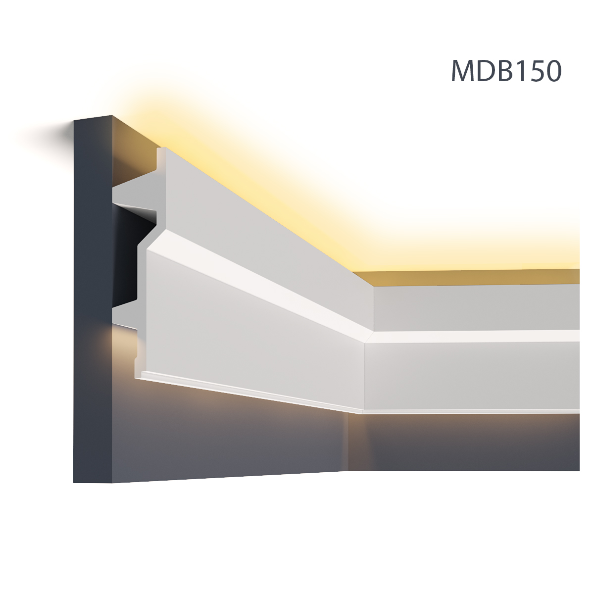 Cornisa decorativa pentru LED MDB150, 240 X 15 X 4 cm, Mardom Decor 240